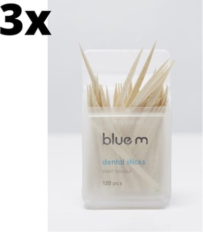 BlueM tandenstokers - 3 x 120 stuks - Voordeelverpakking