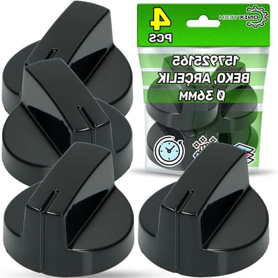 Draaiknoppen Fornuis - Gas Knoppen - Koken - Hittebestendig Kunststof - 4 Stuks 36mm - Zwart
