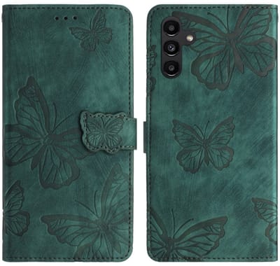 Coverup Hoesje - Geschikt voor Samsung Galaxy A56 Hoesje - Coverup Vlinders Book Case - Groen