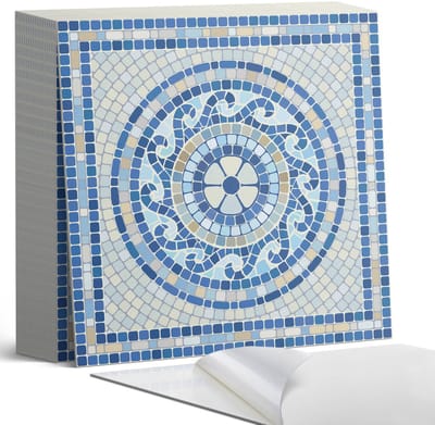 Coloray Plaktegels - Mozaïek in tinten van de lucht Zelfklevende Tegels - 20 cm x 20 cm - Blauw Plaktegels - 20 stuks - Vierkant PVC Tegels - Plaktegels Badkamer - Plaktegels Vloer - Vinyl Tegels Zelfklevend - Wandtegel Zelfklevend