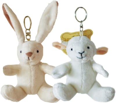 Cute since 1999 - Sleutelhanger Bundel 2 stuks - Konijn & Lammetje - 10cm