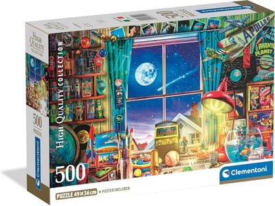 Panorama Legpuzzel 500 Stukjes - Nachtelijk Thema - Inclusief Poster - Gemaakt in Italië