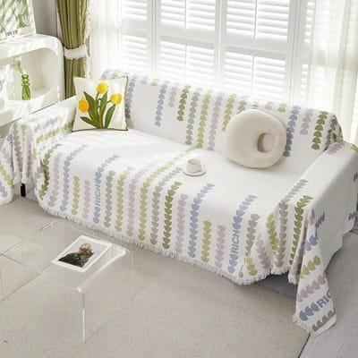 Chenille Liefde Streep Bankhanddoek Universeel voor Alle Seizoenen Eendelig Type Bankhanddoek Woonkamer Bankdeken Doek Handdoek 90x180cm 1pcs