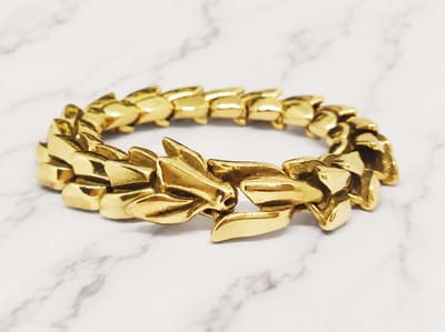 Mei's - Viking Dragon Bones - armband heren - draak - RVS goud - polsmaat 18 cm