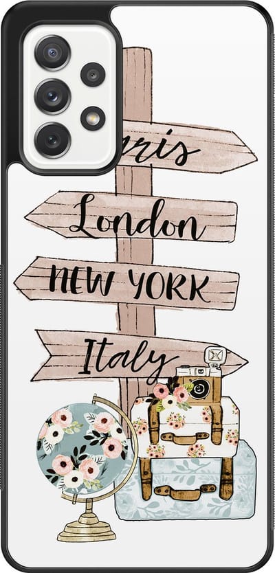 Leuke Telefoonhoesjes - Hoesje geschikt voor Samsung Galaxy A52 5G - Where to go next - Backcover zwart - Tekst - Multi