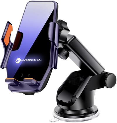 Forcell, Universele autohouder Qi 15W Fold HS6 Automatische klem Dubbele bevestiging, Zwart