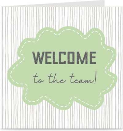 WELCOME TO THE TEAM | kaart / wenskaart met envelop | voor nieuwe collega / medewerker