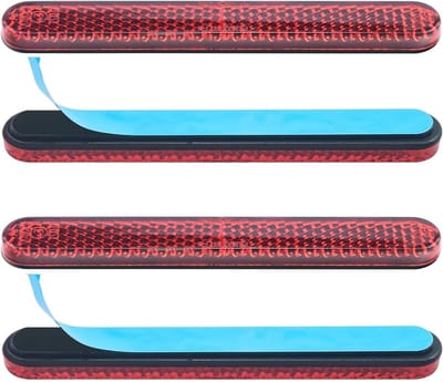 Set van 4 Rode Rectangulaire Reflectoren voor Motorfiets en Fiets - Zelfklevende Achterreflectoren voor Veiligheid en Zichtbaarheid