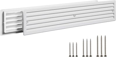 Deuropeningen voor binnendeuren, ventilatierooster, wit, met schroeven, ventilatierooster van kunststof, dubbelzijdig, luchtrooster voor badkamer, garage, keuken, ruimte