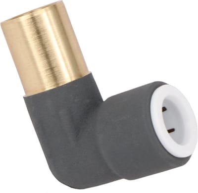 Radiator Klep Reducer - Elleboog Compressie - Verwarmingssysteem Installatie - Push-Fit Aansluiting - 15mm x 10mm - Antraciet