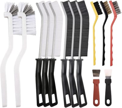 FANG 13 stuks multifunctionele reinigingsborstels – nylon staal en koper – voor keuken, badkamer, tegelafdichtingen, ovens, pannen en delicate oppervlakken thuis