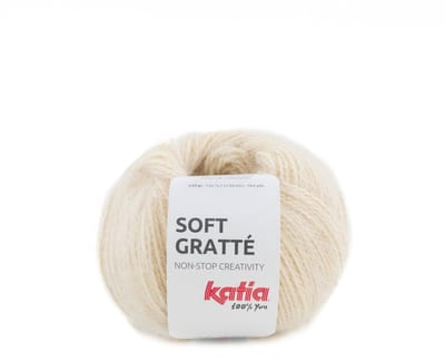 Katia Soft Gratté - 70 licht ivoorkleurig - Mohair-Look Acryl Garen