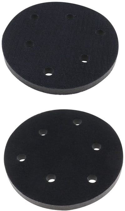 Dailygoods- Schuurpad 125mm Zachte Spons - 2 Stuks - 6 Gaten - Haak/Lus Verbindingsmodus - Slagvast - Ruisonderdrukking - Schuurmachinepad