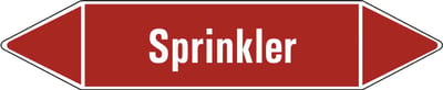 Sprinkler leidingmarkering op vel 126 x 26 mm - 5 per vel