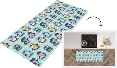 Keukenloper - Loper keuken - Design - Winter - Pinguïn - 120x50 cm - Keukenloper vinyl