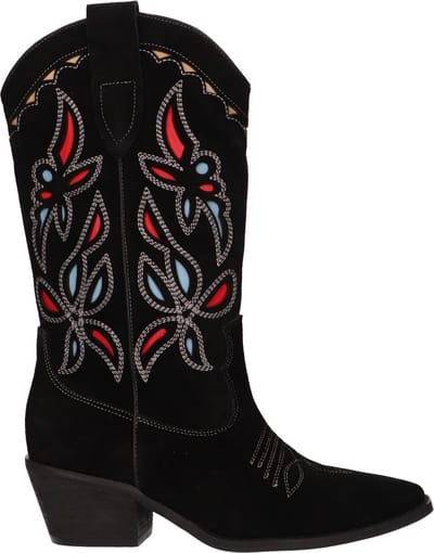 La Strada Western Boot Zwart Suede - Damesschoenen - Maat - 37