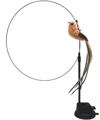 Huntbird - Speelgoed voor Katten - Kattenspeelgoed met Zuignap - Teaser Op Standaard - Interactieve Kat Speelgoed - Kattenspeeltjes - Met Vogel