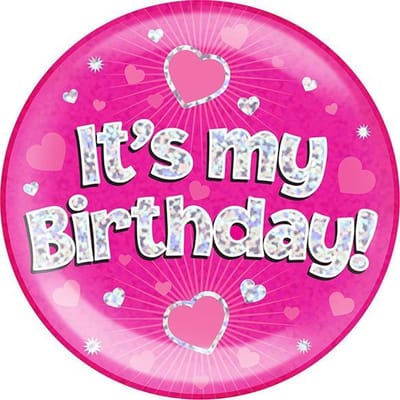 Oaktree - Mega Button It's My Birthday Roze