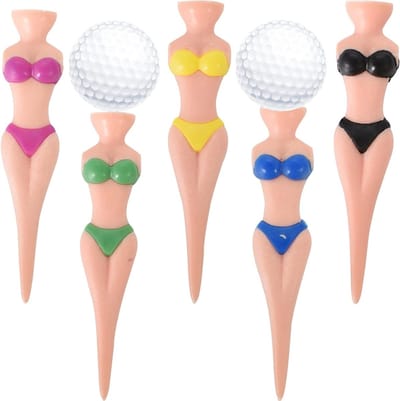 Grappige golf tees voor dames - 5 stuks van 76mm - Ideaal voor golftraining en accessoires, perfect voor vrouwen en meisjes