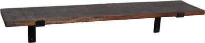 Raw Materials Wandplank - Gerecycled donkerhout - Metalen dragers - 80 cm