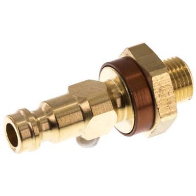 Messing DN 5 Bruin-Coded Luchtkoppeling Insteeknippel G 1/8 inch Buitendraad