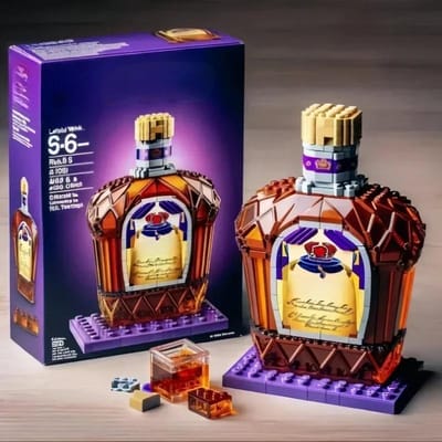 Bouwstenen whiskyfles geïmporteerde wijnfles decoratieset geavanceerd wijn cultureel baksteen speelgoed cadeau geef vrienden 2025 NIEUW NO BOX