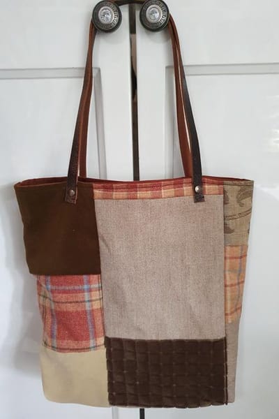 Toetie & Zo - Handgemaakte Tas - Shopper - Patchwork - Aardetinten - Schoudertas - Boodschappentas - 40x35x13
