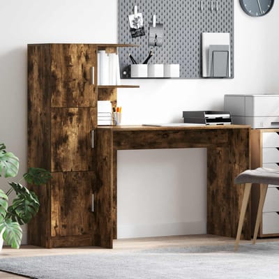 vidaXL - Bureau - Rook - Eiken - 133.5 - x - 50 - x - 124 - cm - 2 - st