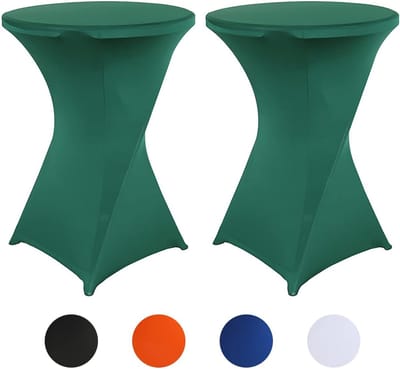 Statafelhoezen Set - Tafelbekleding - Feestelijke Decoratie - Versterkte Voetzone - Ø 80 x 110 cm - Groen