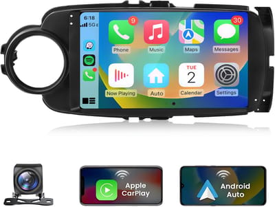 JUNSUN Autoradio - Geschikt voor Toyota Yaris 2011-2018, - Android 14 - 6+128 GB - Draadloze CarPlay & Android Auto - Ccta-Core & GPS Navi & SWC & Bluetooth & Wifi 4G KAM