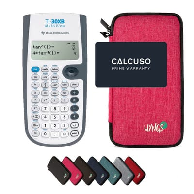 TI-30XB MultiView incl. WYNGS Beschermhoes Roze - Wetenschappelijke Rekenmachine - Basis Pakket