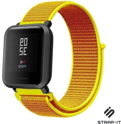 Nylon bandje geschikt voor Xiaomi Amazfit Bip / GTS / GTS 2 / GTS 3 / GTS 4 - Mini / Bip Lite / Bip U / Bip U Pro - Geel