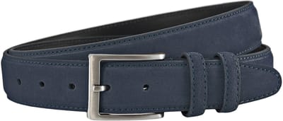 Landley Suède Leren Heren Riem - Pantalon Riem Leer - Broekriem Mannen - Blauw - Lengte totaal 100 cm / Riemmaat 85