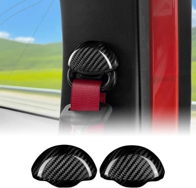 Hard Carbon Fiber Autogordel Covers voor Fiat 500/500C en Abarth 595/695 - Anti-Scratch Bescherming en Interieur Accessoires voor Veiligheid en Comfort