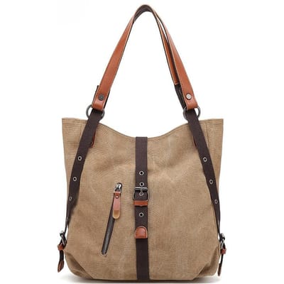 Casual Canvas Tote Vintage Katoenen Schoudertas Reistas Dames Tas kaki