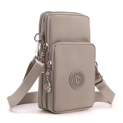 Smartphone Tasje - Oxford Beige | Nylon/Polyester | 19 x 10 x 5 cm | Crossbody Schoudertas | Telefoontasje | Fashion Favorite