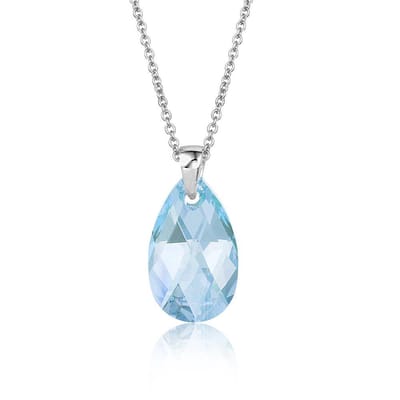Montebello Ketting Jan DZ523 - Swarovski Druppel - 925 Zilver Gerhod. - 16mm - 50cm