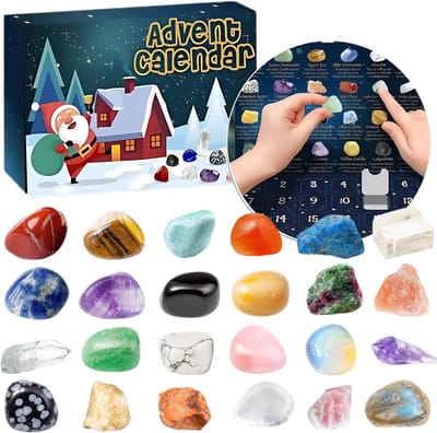 Adventskalender Kristallen & Edelstenen 2026 – 24 Dagen – Educatief Cadeau
