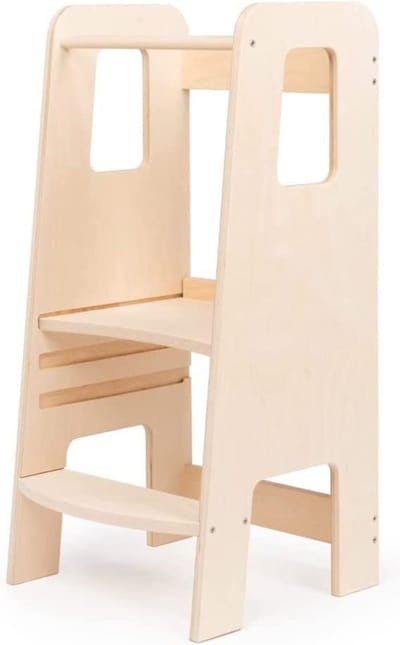Leertoren - Montessori Leertoren - Learning Tower - Opstapje - Keukentoren - Leertoren Keukenhulp - Naturel leertoren Montessori - Kindertrap - Leertoren peuters - Leer toren - Leertorens