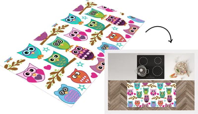 Keukenloper - Loper keuken - Design - Uilen - Dieren - 120x60 cm - Keukenloper vinyl