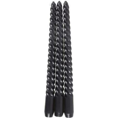 Iets Anders Donkere Romantiek Twist Kaars (Pak van 3) One Size zwart