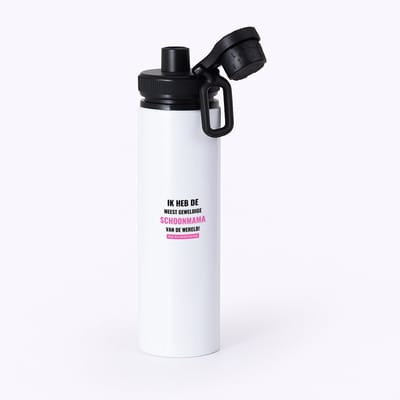 Hacebo® - ik heb de meest geweldige schoonmama van wereld (klopt, deze mok heb ik van haar) waterfles met draaidop zwart - de meest geweldigste schoonmama - Moeder cadeautjes - moederdag - verjaardagscadeau - water fles - 850ML