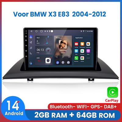 Awesafe Geschikt Voor BMW X3 E83 2004 t/m 2012 Autoradio - Met navigatie GPS - 2GB+64GB - Bluetooth WIFI - Apple Carplay & Android auto - Radio scherm