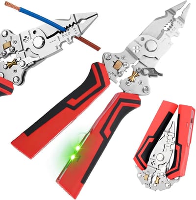 Strip Tang - Multitool Tang - Elektra Werk - Geïntegreerde Spanningstest - 14-in-1 Functies - Rood