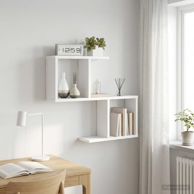 vidaXL - Wandplank - Wit - 60 - x - 12 - x - 50,5 - cm - Bewerkt - hout