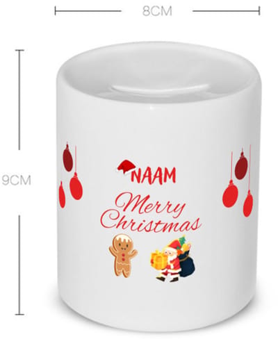 Akyol - kerst merry christmas met eigen naam Spaarpot - Kerstmis - kerst beker - winter - kerst - christmas - kerst cadeau - 350 ML inhoud