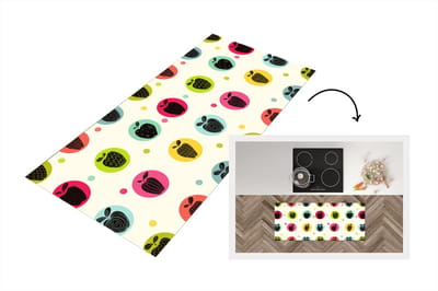 Keukenloper - Loper keuken - Appel - Stippen - Patroon - 120x50 cm - Keukenloper vinyl