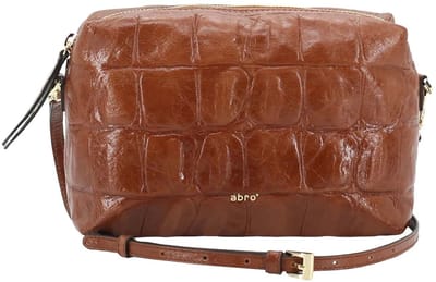 abro Leren schoudertas Leather Maxi Cocco Crossbody Bag Kaia Caramel / Cognac bruine