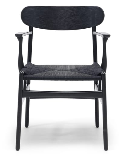 Carl Hansen & Søn - CH26 stoel - gelakt zwart - Vlecht zwart
