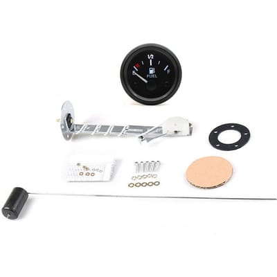 2 '' 52 mm brandstofniveaumeter, wijzer 12V autobrandstoftankmeter met LED-achtergrondverlichting Velg Automotive-meters Fuel Level Gauge with Fittings